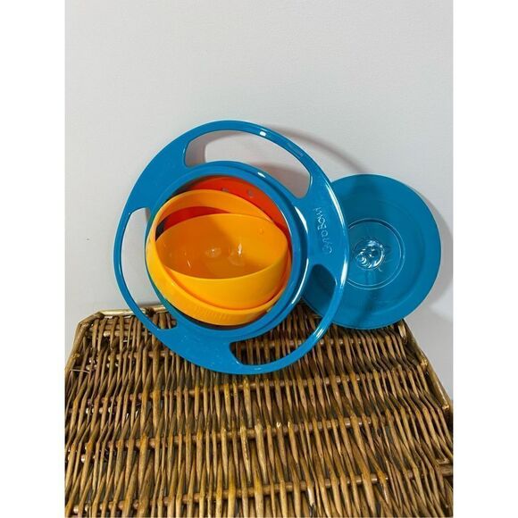 Gyro Bowl Funny 360 Degree Rotate Spill-Proof Bowl with Lid Feeding Without Mess - Picture 1 of 7